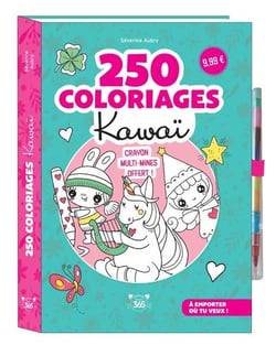 250 coloriages kawaï - crayon multi-mines offert