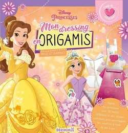 Disney Princesses - Coup de coeur créations - Mon dressing en origamis (Belle et Raiponce) - Habille tes princesses avec 32 motifs différents et des stickers scintillants pour accompagner tes création