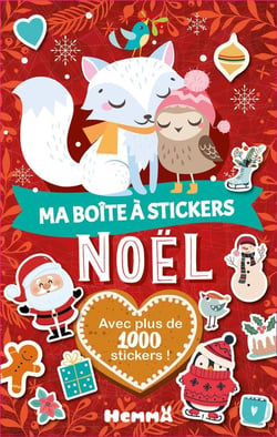 Ma boite à stickers - Noël (Renard blanc et oiseau) - Avec plus de 1000 stickers !
