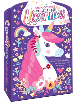 Mon coffret J'habille les licornes - Avec des stickers pailletés ! 