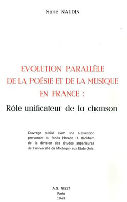 Évolution parallèle de la poésie et de la musique en France : Rôle unificateur de la chanson