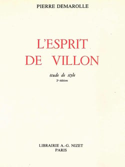 L'Esprit de Villon : Étude de style