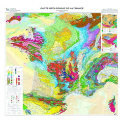 CARTE GEOLOGIQUE DE LA FRANCE PLASTIFIEE 118CM X 120CM