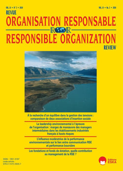 LE LEADERSHIP ENVIRONNEMENTAL A L'EPREUVE DE L'ORGANISATION-ROR 2-2019 : REVUE DE L'ORGANISATION RESPONSABLE VOL 14 N°2-2019