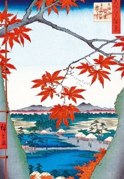 Carnet Hazan gaufré L'automne dans l'estampe japonaise 16 x 23 cm (papeterie)