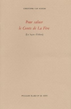 Pour saluer le Comte de La Fère : (La leçon d'Athos)