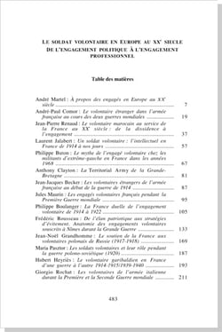 Le soldat volontaire en europe au xxe siecle - de l'engagement politique a l'engagement professionne