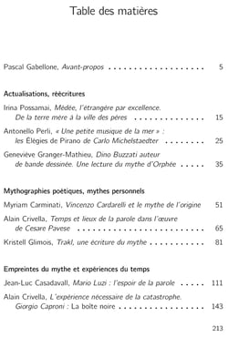Resurgences du mythe : figures de l'origine et de la fin des temps dans la litterature moderne