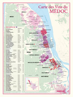 Carte des vins du Médoc