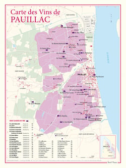 Carte des vins de Pauillac