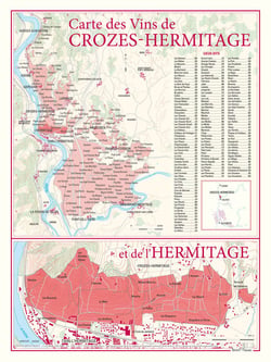 Carte des vins de Crozes-Hermitage