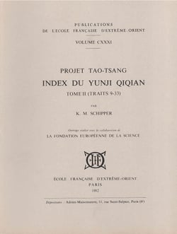 Index du yunji qiqian - projet tao-tsang (2 tomes)