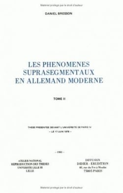 Les Phénomènes suprasegmentaux en allemand moderne