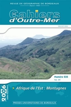 Les cahiers d'outre-mer, Tome 235 - Afrique de l'est : montagnes