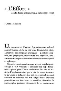 L'effort : cercle photographique belge 1901-1910