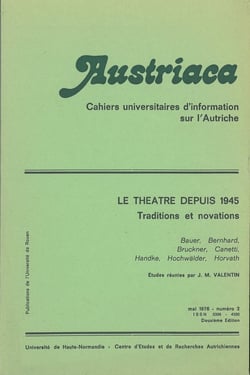 Austriaca, n° 2/mai 1976 : Le théâtre depuis 1945.  Tome II.  Mémoire et formes culturelles