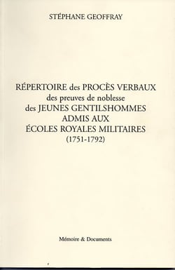 Rep des pv des gentilshommes admis aux ecoles royales militaires 1751-1792