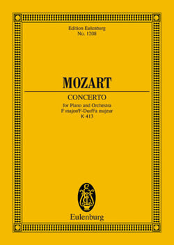 Eulenburg miniature scores - concerto no. 11 fa majeur - cadences du compositeur. kv 413. piano and