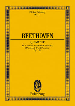 Eulenburg miniature scores - quatour a cordes sib majeur - "la malinconia". op. 18/6. string quartet