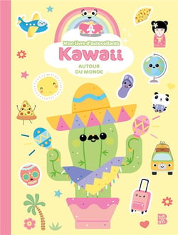 Kawaii livre d'autocollants autour du monde