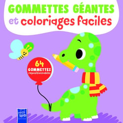 Gommettes géantes et coloriages faciles : Le dinosaure