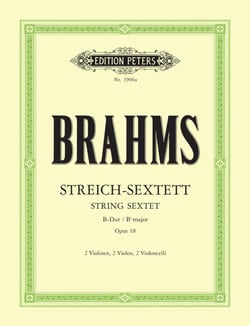 Johannes brahms : string sextet in b flat op.18 - 2 violins, 2 violas and 2 celli