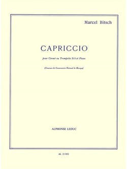Marcel bitsch : capriccio - pour cornet ou trompette si bemol et piano