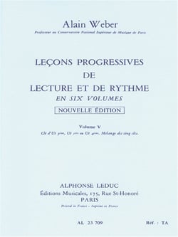 Alain weber : lecons progressives de lecture et de rythme volume 5