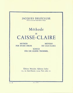Jacques delecluse : methode de caisse claire - batterie