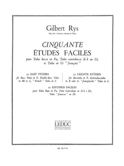 50 etudes faciles pour tuba basse en fa, tuba contrebasse en si b ou ut et tuba  en ut 'francais