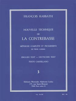 Francois rabbath - nouvelle technique de la contrebasse , vol. 3