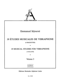 Emmanuel sejourne - dix-neuf etudes musicales de vibraphone, vol. 5
