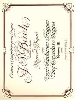 Johann sebastian bach oeuvres completes pour orgue volume 3 -  3 fantaisies et fugues /