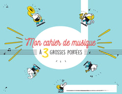 Cahier de musique pour enfant 3 grosses portees