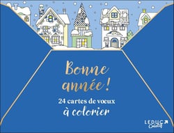 Bonne Année ! - 24 cartes de vœux à colorier
