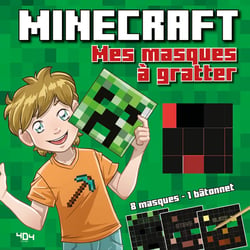 Mes masques à gratter Minecraft - Avec 8 masques et 1 bâtonnet