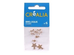 6 breloques dorées « étoiles »  - Créalia