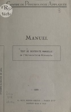 Test de dextérité manuelle de l'Université du Minnesota - Manuel d'application