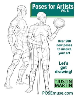 Poses For Artists Vol 6 - Various Male &amp; Female Poses - Pose Reference Book Series, #6