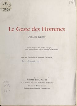 Le geste des hommes - Poèmes libres