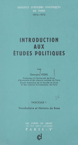 Introduction aux études politiques (1). Vocabulaire et notions de base, 1974-1975