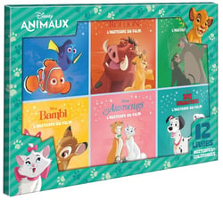 DISNEY ANIMAUX - Coffret 12 livres - 6 Histoires + 6 Coloriages