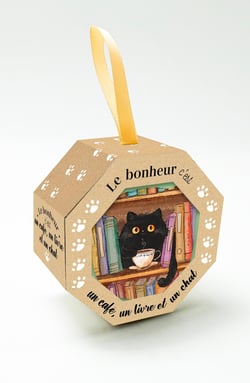 Coupelle Le bonheur c'est un café, un livre et un chat
