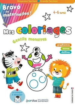 Bravo les maternelles ! : mes coloriages : gentils monstres - MS, GS (édition 2022)