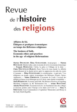 Revue de l'histoire des religions - N 4 2019