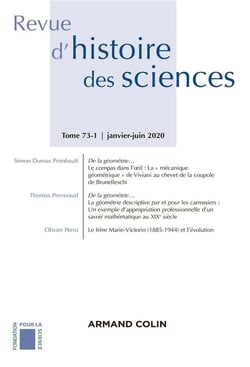 Revue d'histoire des sciences 1/2020 Varia