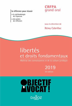 LIBERTES ET DROITS FONDAMENTAUX 2019 - MAITRISE DES CONNAISSANCES ET DE LA CULTURE JURIDIQUE