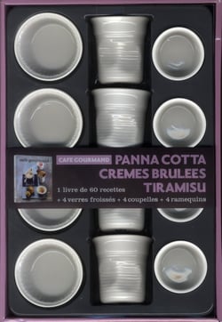 Coffret café gourmand - panna cotta, cremes brulees, tiramisu