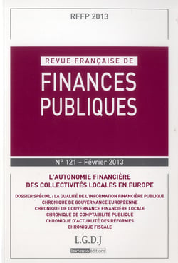 Revue française de finances publiques n.121 : février 2013 - l'autonomie financière des collectivités locales en Europe
