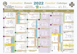 Calendrier familial catholique 2022
